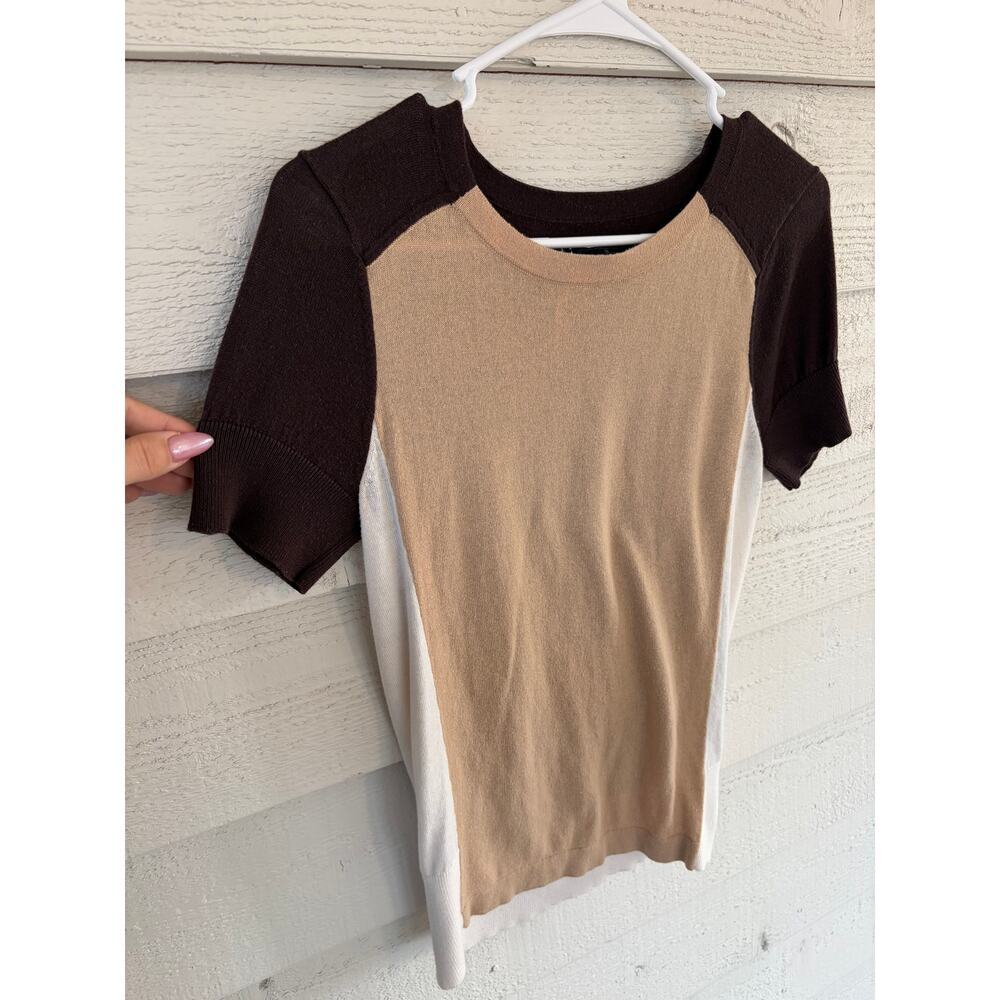 Preston & York Colorblock Short Sleeve Sweater Top Size Small - Picture 4 of 6